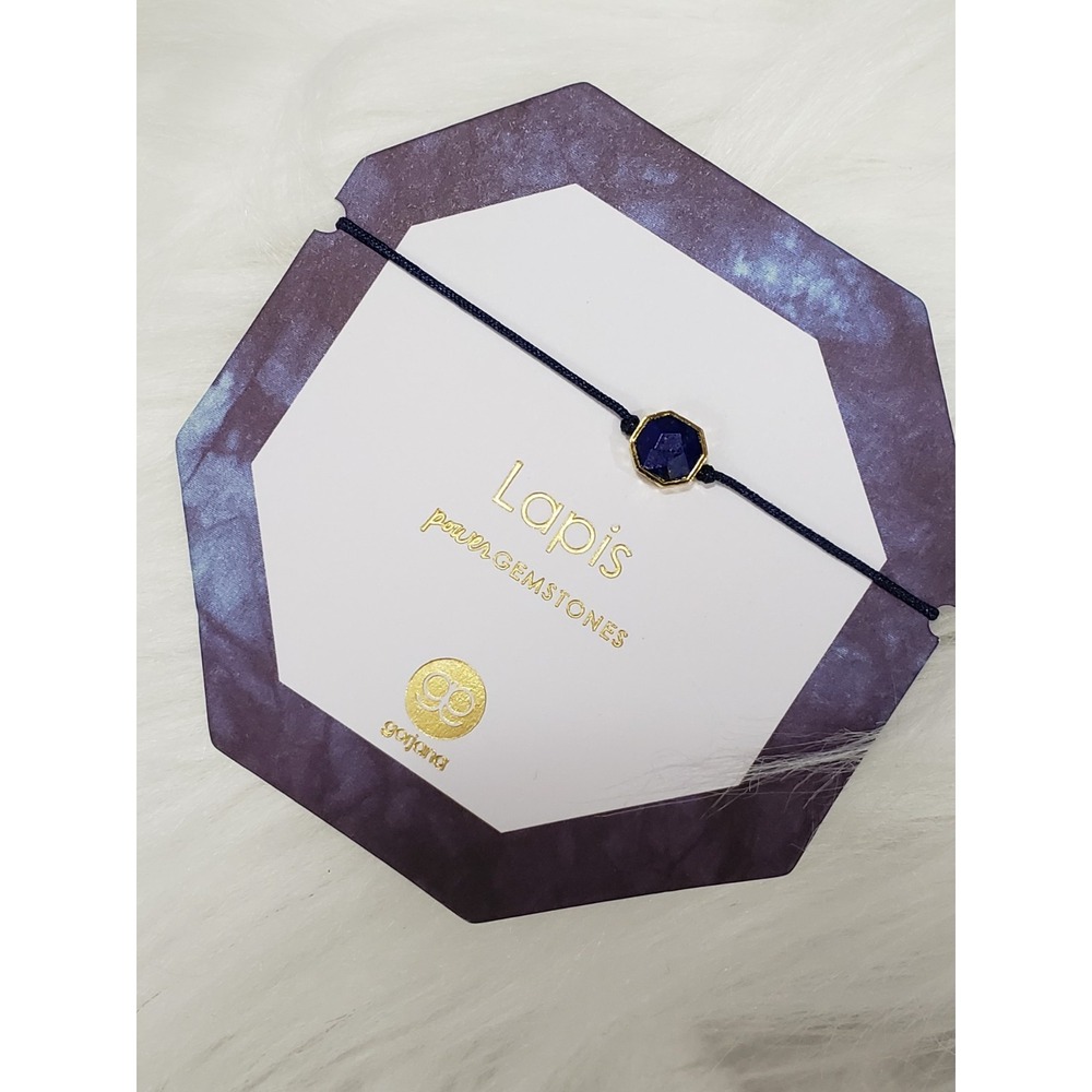 NEW GORJANA Power Gemstone Bracelet LAPIS WISDOM adjustable dainty cord